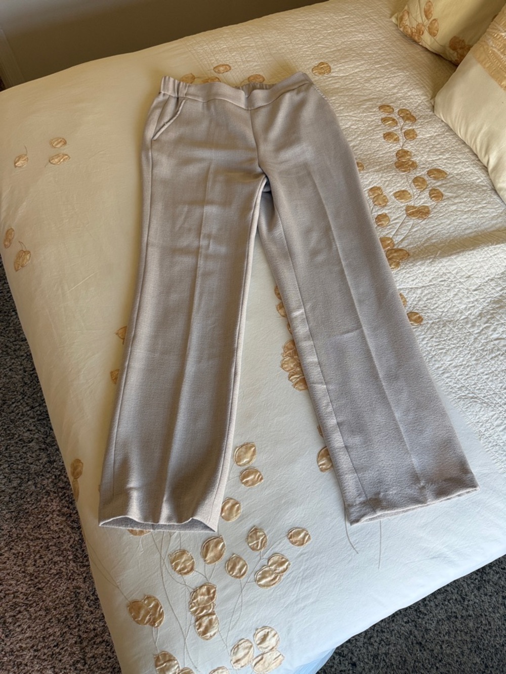 Kasper Wide-Leg Pants in Light Taupe - Picture 2 of 3